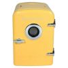 Portable Retro 6-can Mini Cooler, Built-in Bluetooth(R) Speaker, Yellow